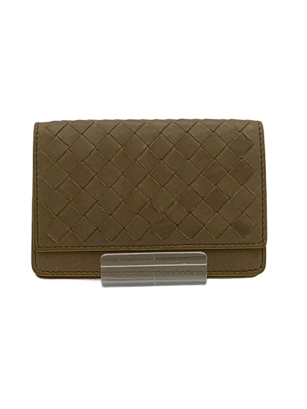 BOTTEGA VENETA Card Case Wallet Leather Beige Cream